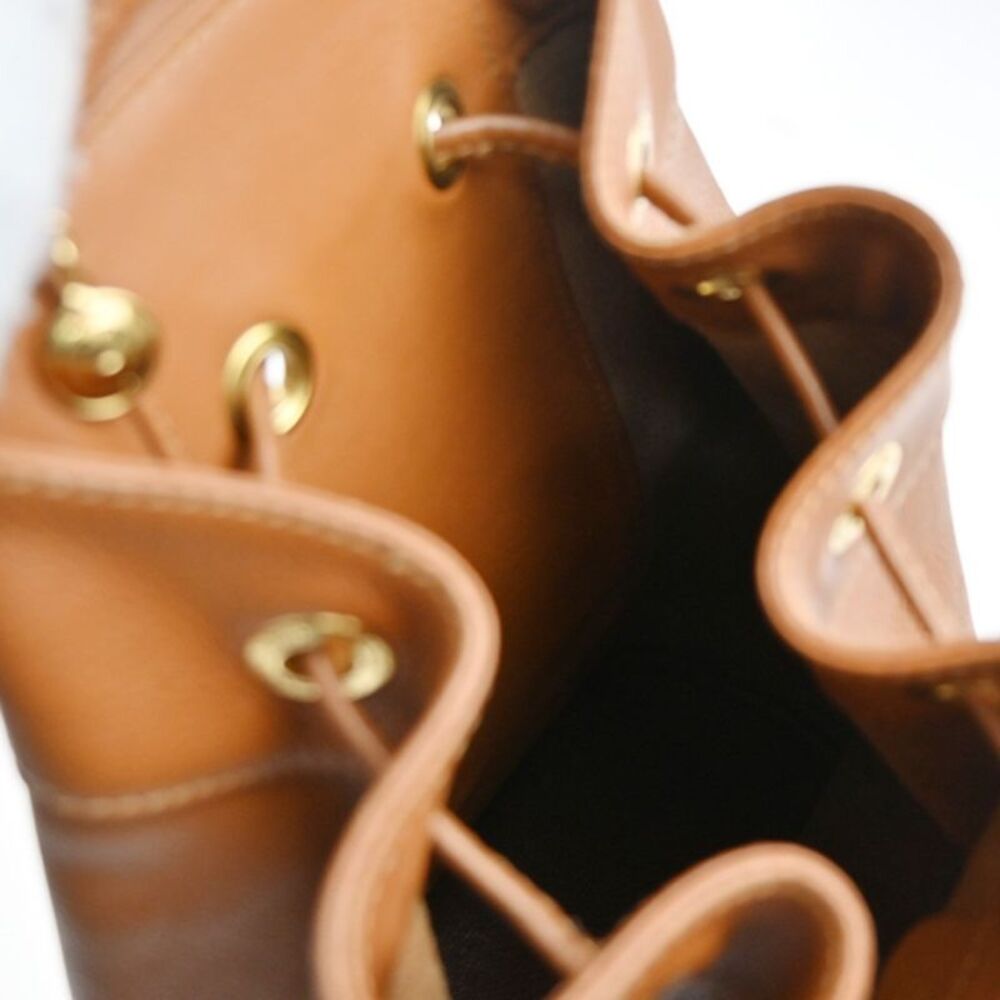 Gucci Vintage Bamboo Sling Backpack Leather Brown Leather Backpack Bag - Picture 16 of 16